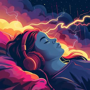 Night Thunder Lullaby: Music for Deep Sleep - Magical Rain Sleep Sound