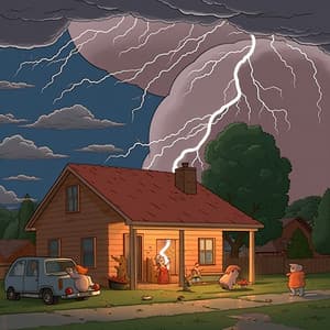 Mist's Mellowed Mantle - Lightning, Thunder and Rain Storm