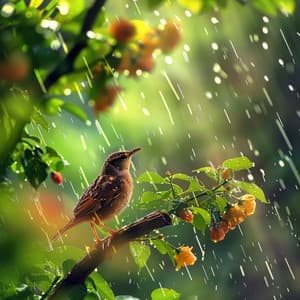 Feathered Rhythms: Nature's Rain with Binaural Birds - 78 72 Hz - Binaural Beats Study Tones