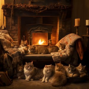 Música Para La Tranquilidad De Gatos: Armonía Cerca Del Fuego - Música para la hora del baño