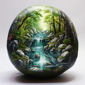 Waterfall Serenity: Melodic Relaxation - Waterfall in the distance