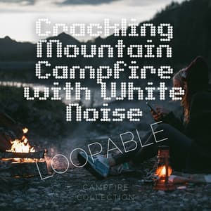 Crackling Mountain Campfire with White Noise, Loopable - Nature!