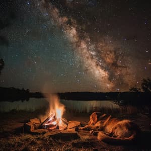 Brasas Del Sueño: Melodías Nocturnas Relajantes Del Fuego - Música del domingo por la noche