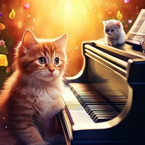Cats' Piano Songs: Soothing Melodies - Nighttime Piano Sounds