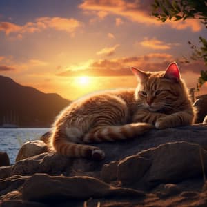 Siesta De Gato En Una Orilla De Ensueño: Tranquilidad Oceánica - Canciones de la naturaleza Música de la naturaleza