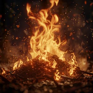 Tranquil Yoga Sessions: Chilled Ambience with a Fire Glow - Focused Yoga Moments