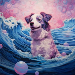 Canine Harmony by the River: Melodic Streams - Ambient