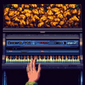 Vision Surréaliste: Joie du Piano sous le Parapluie Envoûtant - Musique Triste Piano