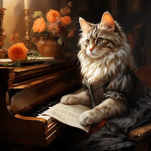 Perfección Felina Con Piano: Serenata De Gato En Armonía Con La Lluvia - Lluvia PQ