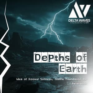 Depths of Earth - Idea of Rooted Stillness, Stable Foundation for Relaxation - Delta Waves Thunderstorm