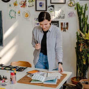 Tranquil Lofi Threads: Creative Work Soundscapes - Low fi Beats