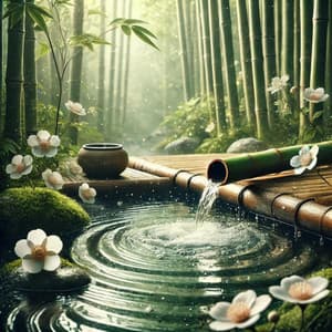 Soñando Junto a la Fuente de Bambú: Melodías de Piano Relajantes y Agua que Fluye para la Calma Nocturna - Academia de Música de Piano para Dormir