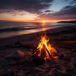 Fireside Tranquility: Beach Music for Chillaxing - Natural Healing Music Zone