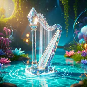 Crystal Harp in Enchanted Waters - Celtic Spirituality