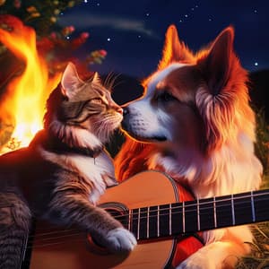 Pets' Fireside Melodies: Relaxing Guitar and Warmth - Relax & Chill