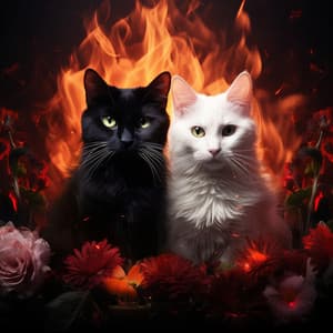 Peaceful Night with Fire Cats: Cantata's Harmony - Forest Crickets