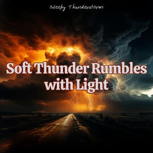 Soft Thunder Rumbles with Light, Consistent Rain - Sleepy Thunderstorm