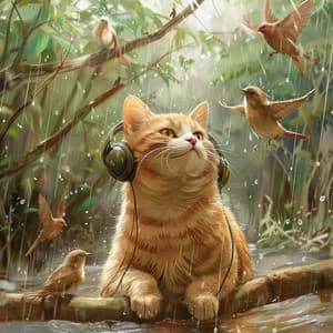 Purring in Rain: Binaural Nature Sounds for Cats - 92 96 Hz - RelaxMyCat