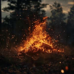 Tranquil Fire Music for Mindful Meditation - Thunderstorm Meditation