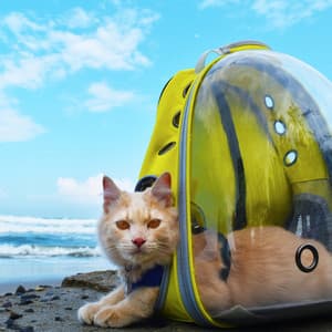 Nocturne of Oceanic Blissful Cat Moments: Music for Stress Relief - Ocean Sounds FX
