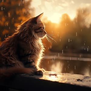 Armonía Felina Con La Lluvia: Lluvia Tranquila - Suave al aire libre