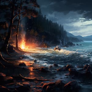 Sonic Tranquility: Concentrated Music with Ocean Waves - West Coast Soundscape