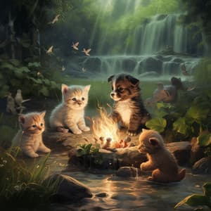 Music combined with Stream: Streamside Harmony for Dogs - Soothing Waterfalls