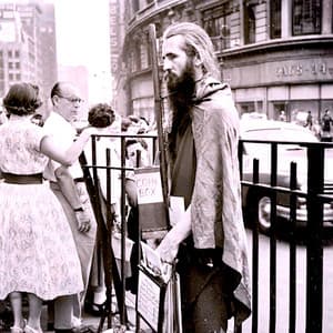 Street Scene, 6th Avenue, New York City, 1956.... - Moondog