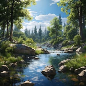 Musical Oasis: Serene Streams and Waterfalls of Relaxation - Nature Insight