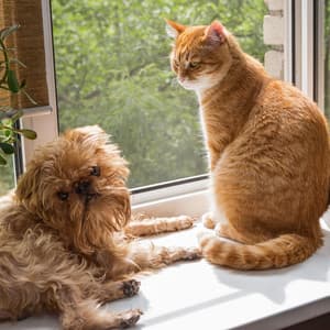 Nature's Thunderous Serenade: Enchanting Window Rain Ambience for Pets - Rain & Thunder