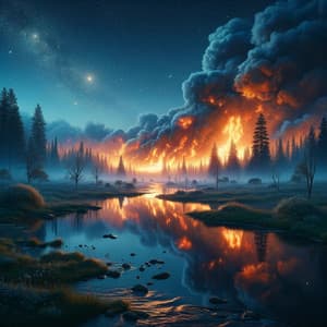 Wildfire's Lullaby: Nature's Untamed Spirit - Brainshakers