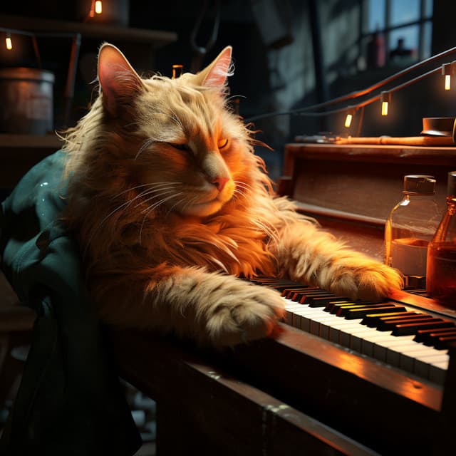 Fantasías Felinas: Tiempo De Tocar El Piano Para Aventuras Increíbles - Increíble fondo de piano de jazz