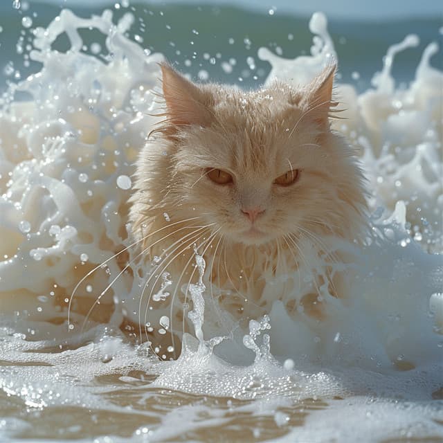 Ronroneo Binaural Del Océano: Melodías De Serenidad De Gatos - Música calmante para gatos