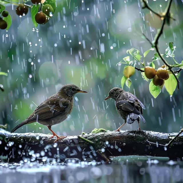 Binaural Yoga Ambience: Nature Birds and Rain Sounds - Yoga Motion