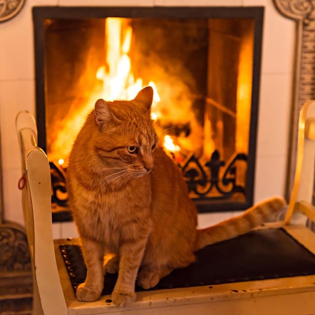 Nature's Fire Purrings: A Binaural Serenade of Cat Tones - Shining Blaze Fire Sounds