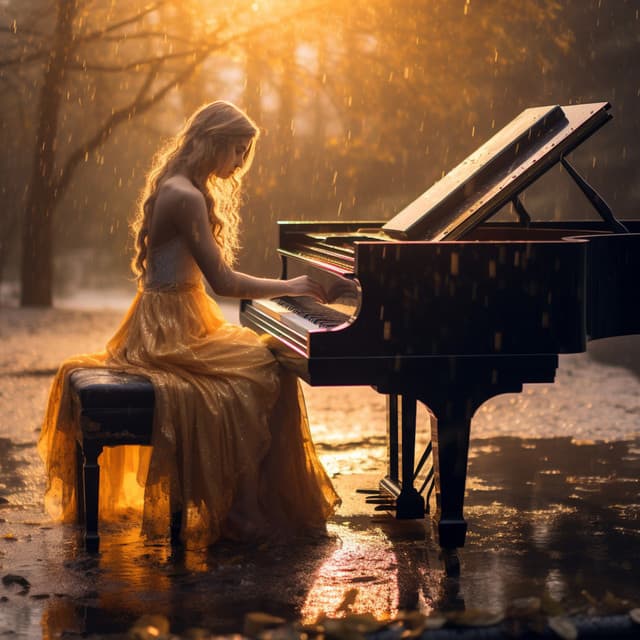 Teclas De Piano Hacia La Serenidad: Sendero De Yoga Lluvioso Hacia La Felicidad - Pianos pacíficos