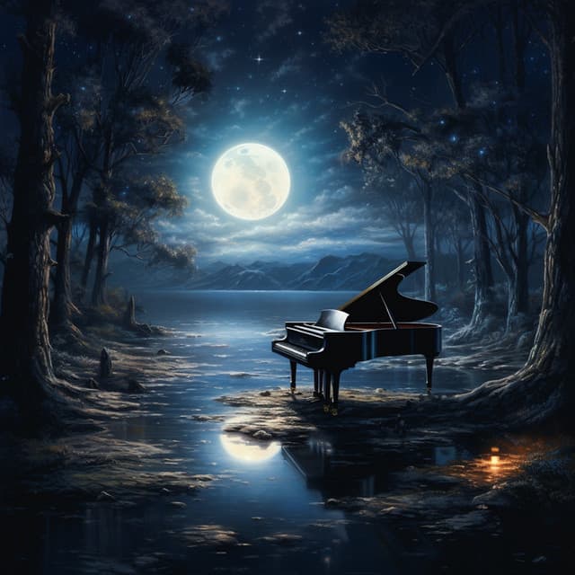 Espejismo De Luz De Luna: El Piano Baila Con Sombras En Mares Plateados - Música para piano