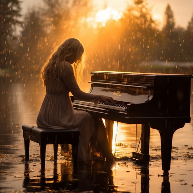 Reflexiones Lluviosas: Una Ducha Meditativa De Paz - Teclas de canalón