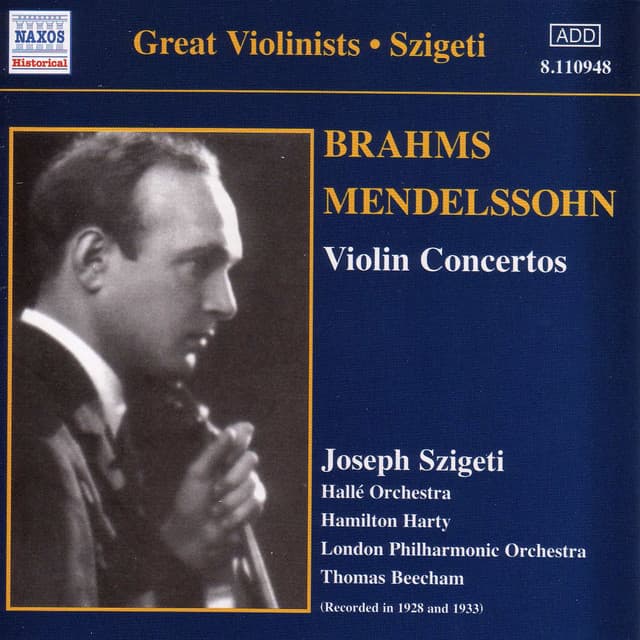 Brahms & Mendelssohn: Violin Concertos - Joseph Szigeti