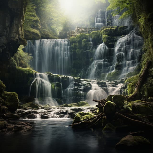 Nature's Waterfall Journey: Cascading Echoes - Zen Minds