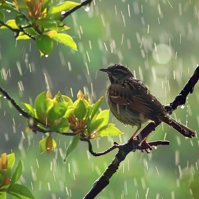 Deep Sleep Binaural: Nature's Rain and Birds Harmony - Cricket Sound