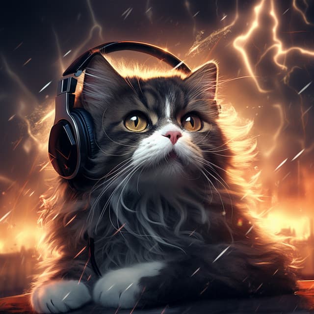 Thunder's Purring: Feline Serenity - Catching Sleep