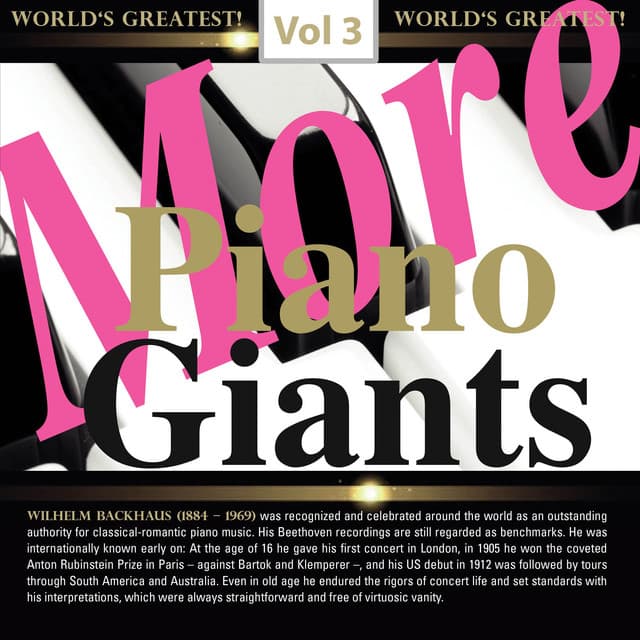 More Piano Giants: Wilhelm Backhaus, Vol. 3 - Ludwig van Beethoven