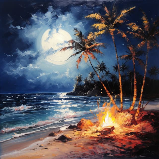 Firelit Tranquility: Beachside Chill Jams - Sizzling Nature Fire Sounds